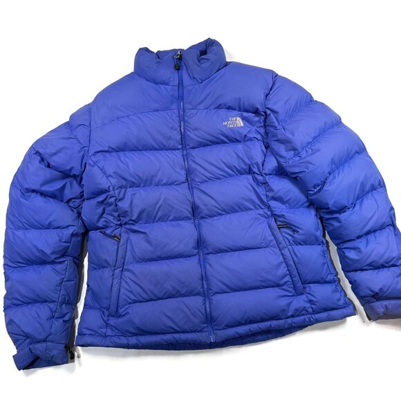 The North Face Womens Nuptse 700 Down Fill Jacket XL Blue Winter Puffer Coat